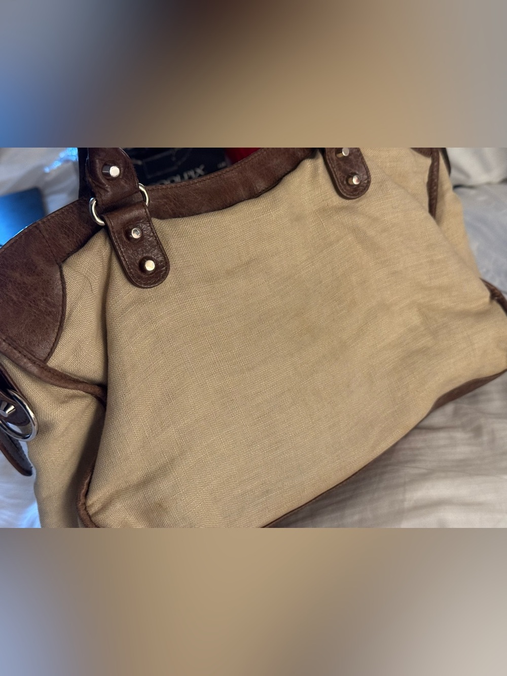 RARE 2006 Balenciaga City Bag- 2-way Linen/Chévre FULL SET - Picture 5 of 15